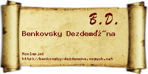 Benkovsky Dezdemóna névjegykártya